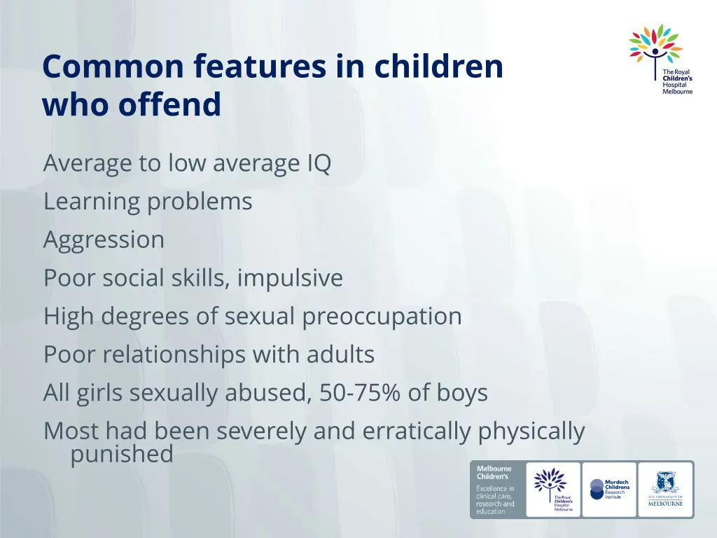 common features in children who offend