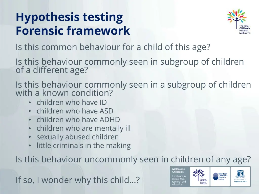 hypothesis testing forensic framework is this