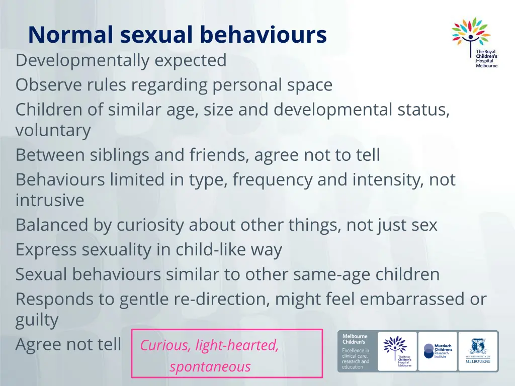 normal sexual behaviours developmentally expected