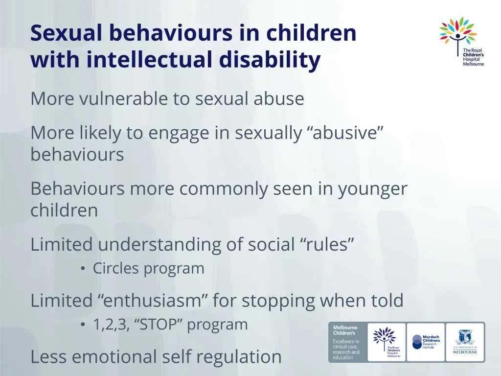 sexual behaviours in children with intellectual