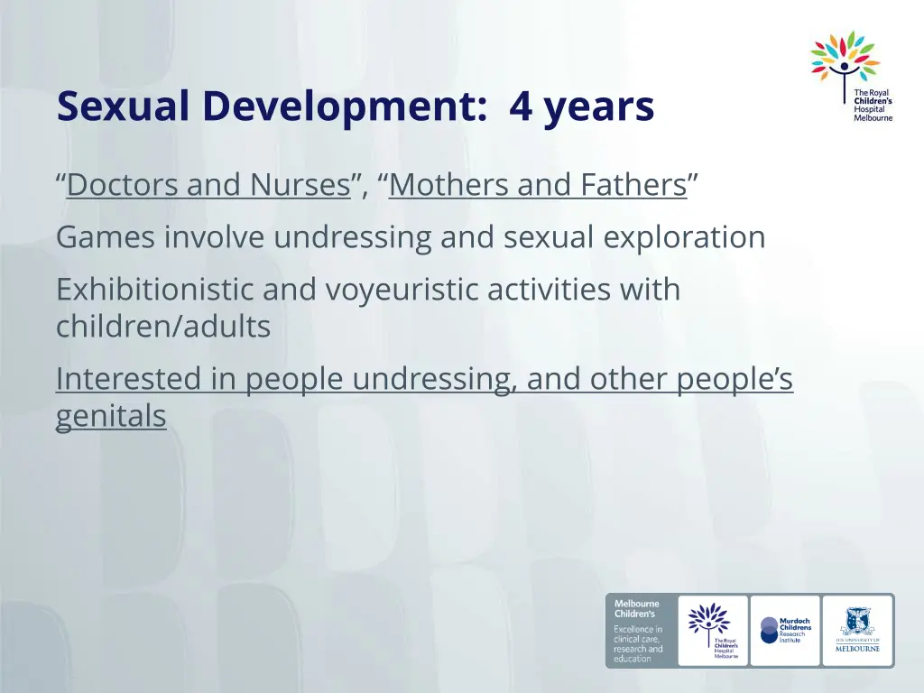 sexual development 4 years