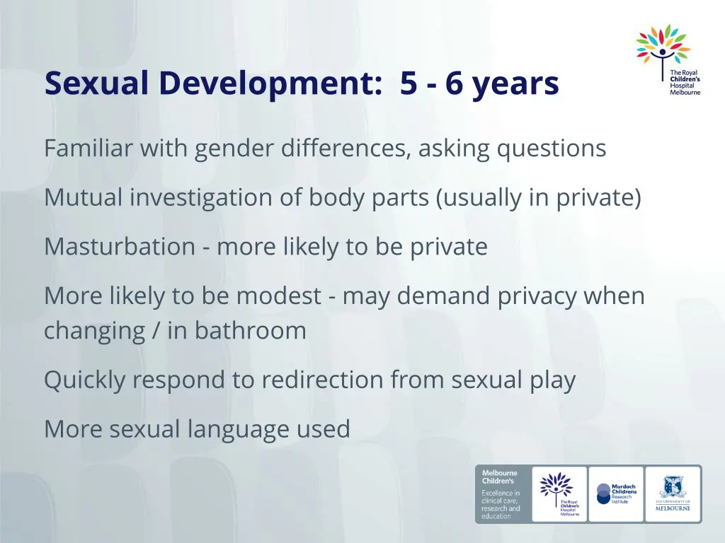 sexual development 5 6 years