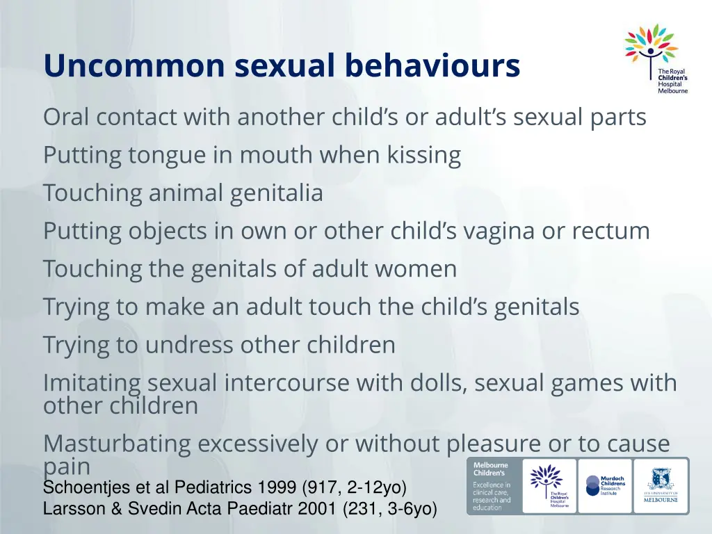 uncommon sexual behaviours