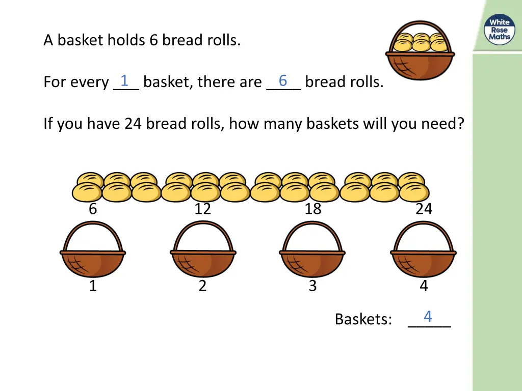 a basket holds 6 bread rolls 1