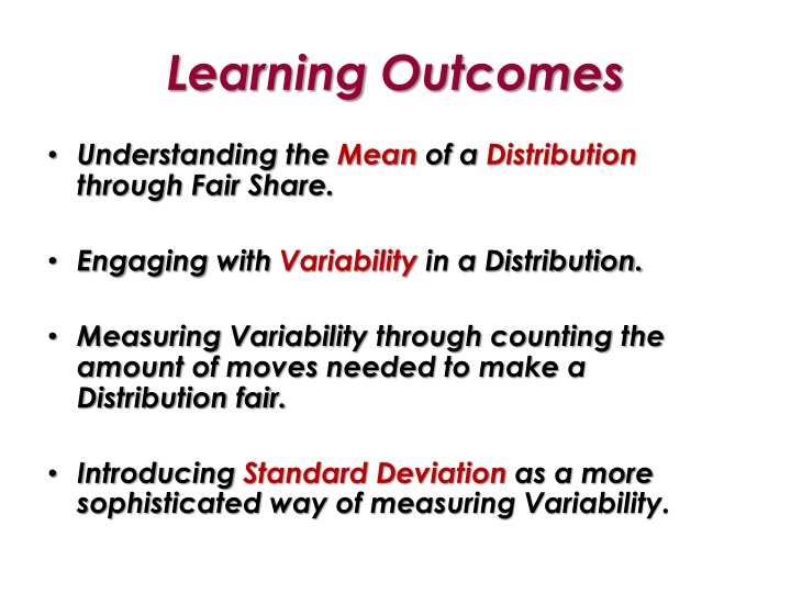 learning outcomes