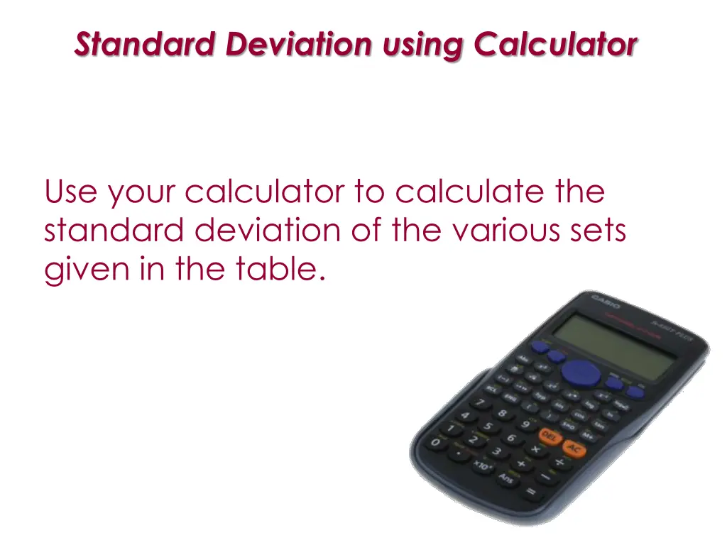 standard deviation using calculator