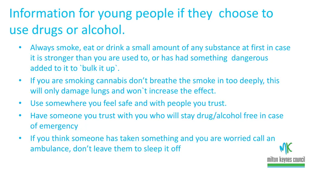 information for young people if they choose