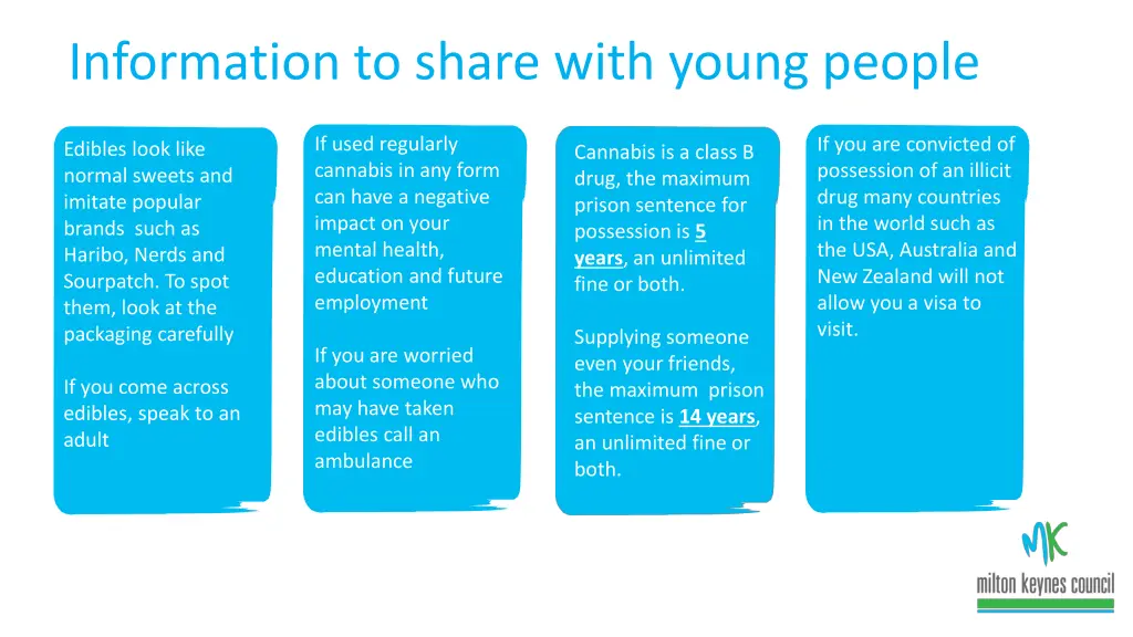 information to share with young people