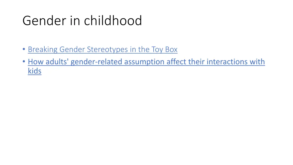 gender in childhood