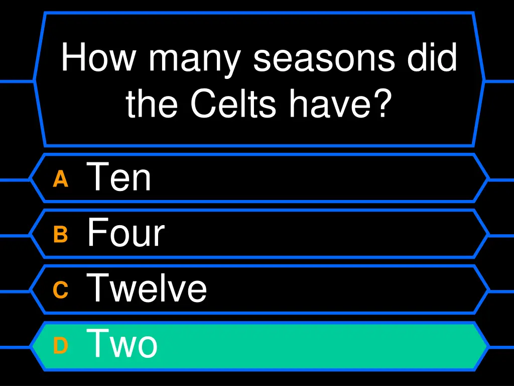 how many seasons did the celts have 1