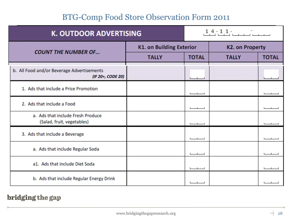 btg comp food store observation form 2011