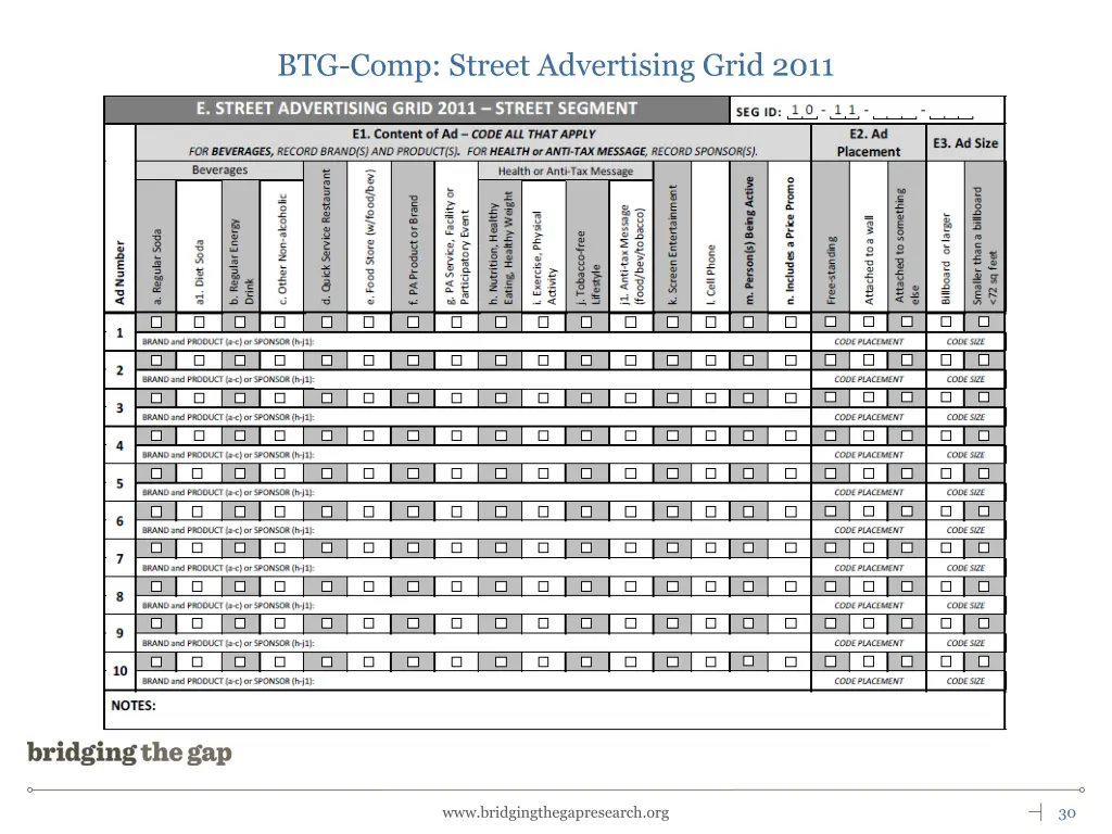 btg comp street advertising grid 2011