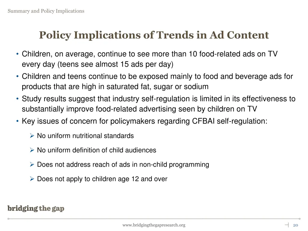 policy implications of trends in ad content