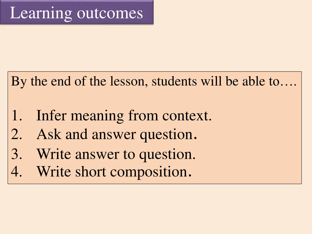 learning outcomes