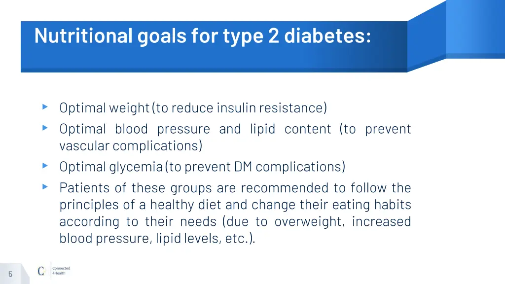 nutritional goals for type 2 diabetes