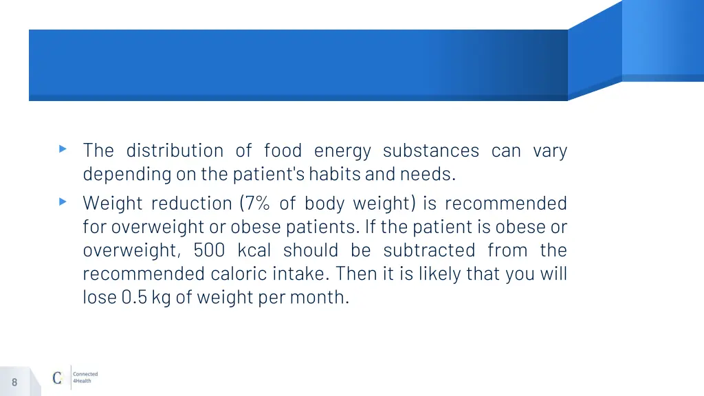 the distribution of food energy substances