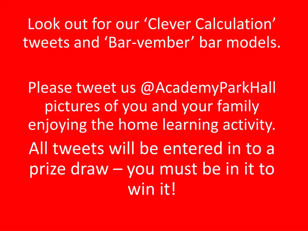 look out for our clever calculation tweets