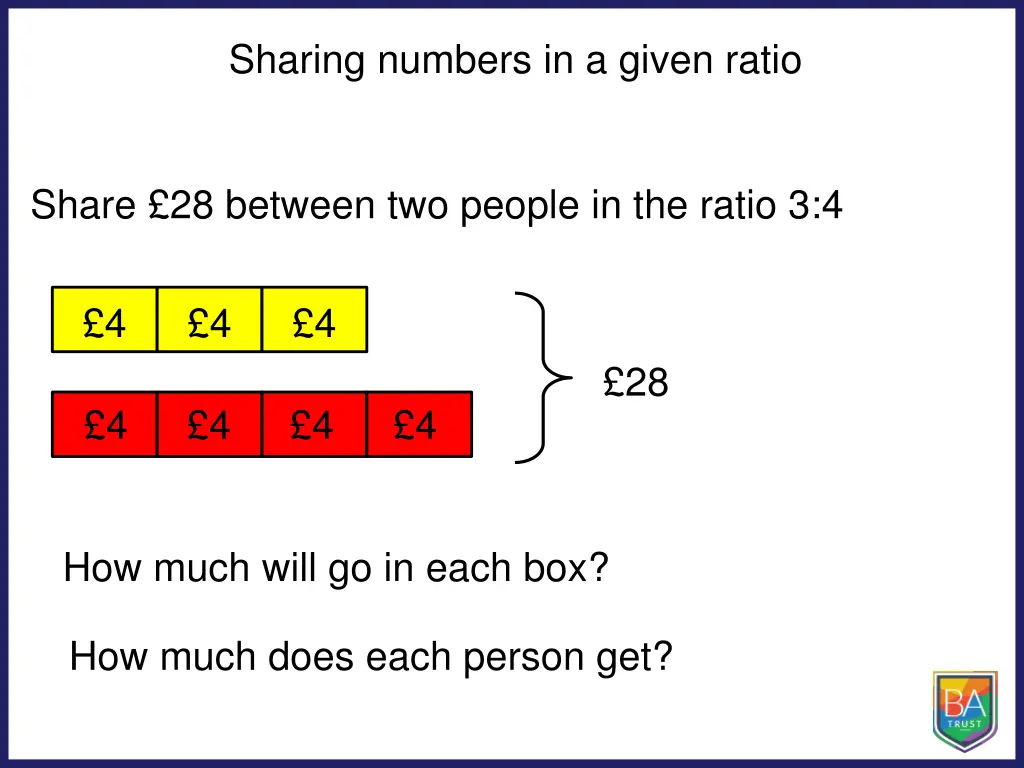 sharing numbers in a given ratio 5