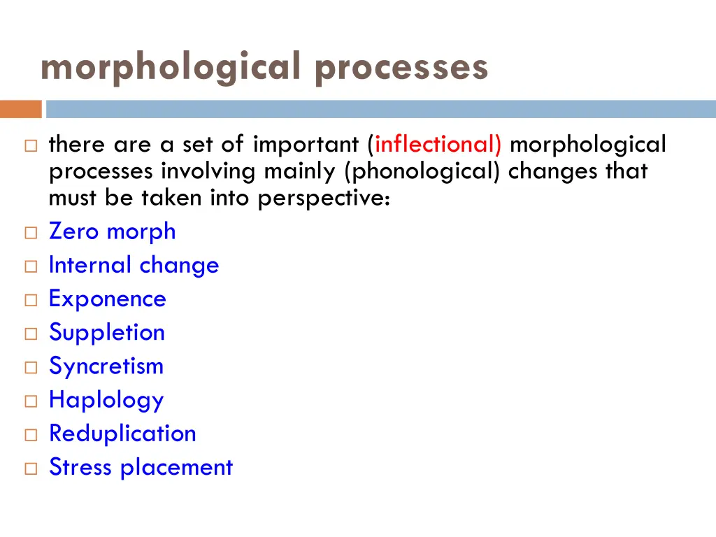 morphological processes 1