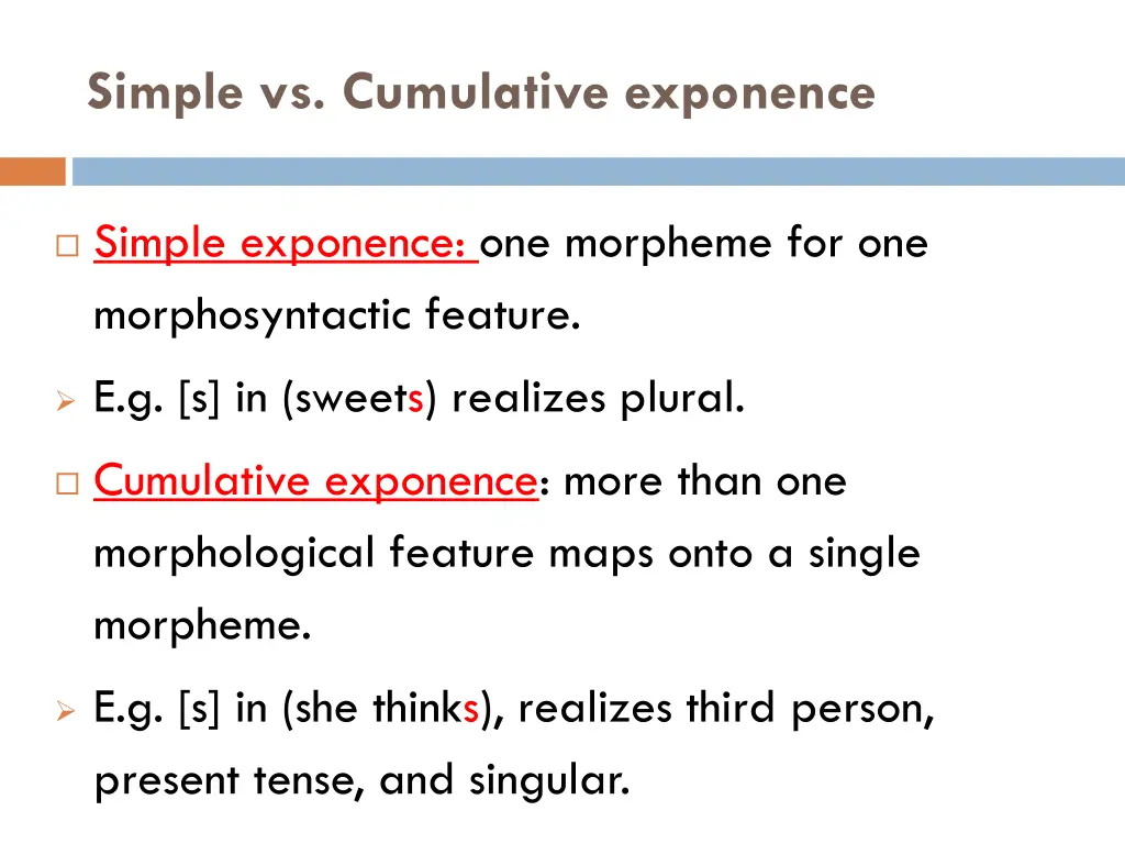 simple vs cumulative exponence