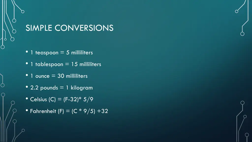 simple conversions 1