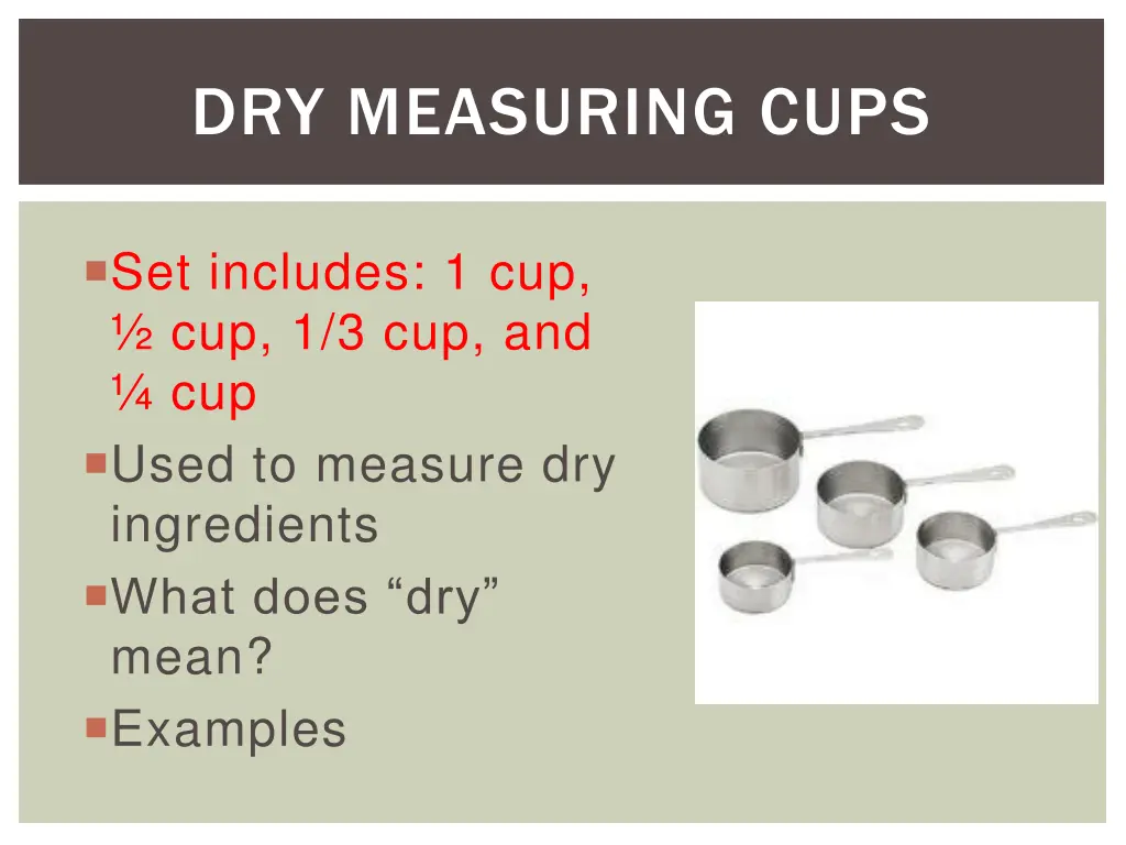 dry measuring cups