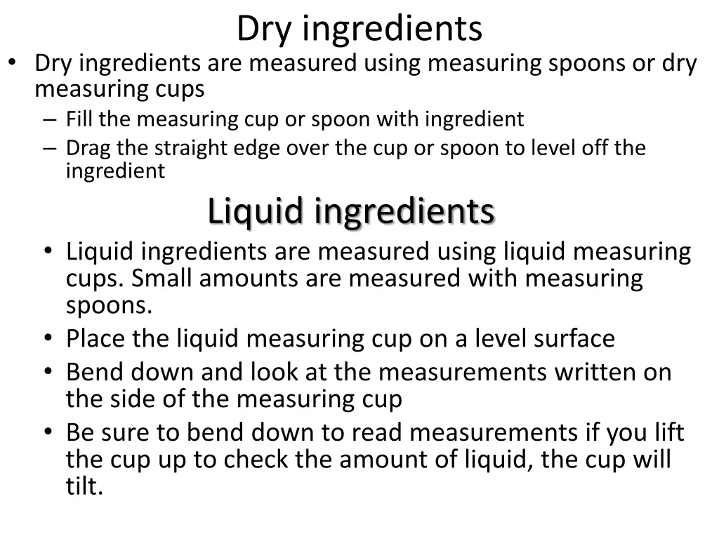 dry ingredients