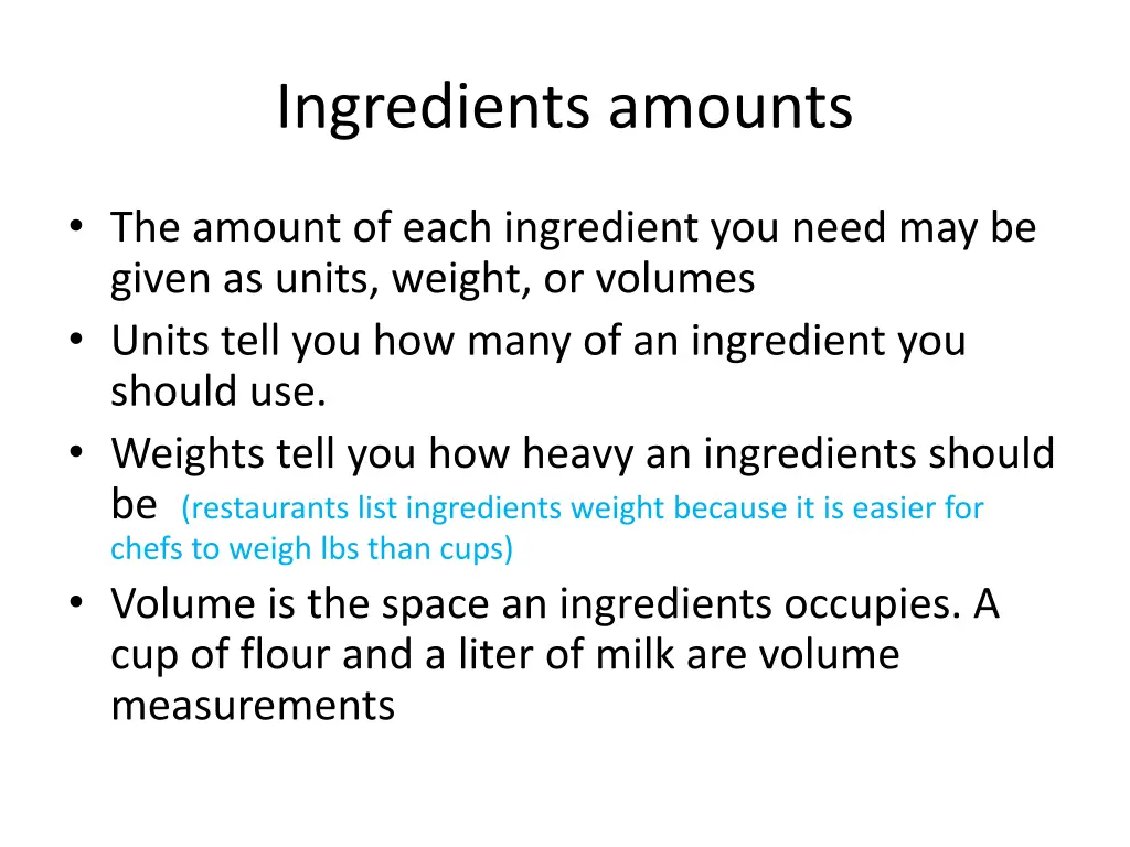 ingredients amounts