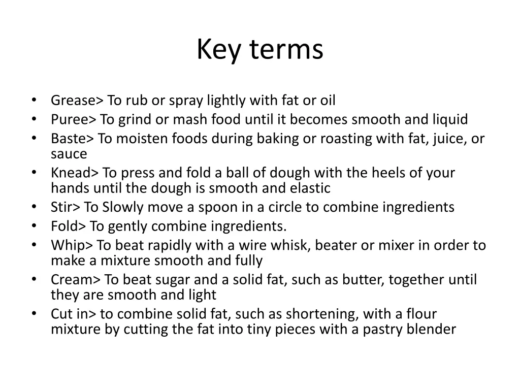 key terms