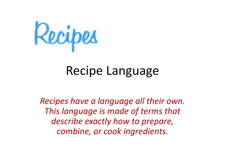 recipe language