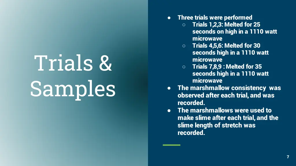 three trials were performed trials 1 2 3 melted