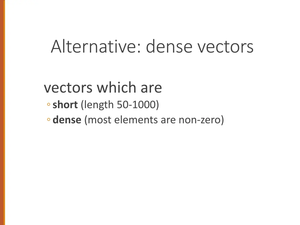 alternative dense vectors