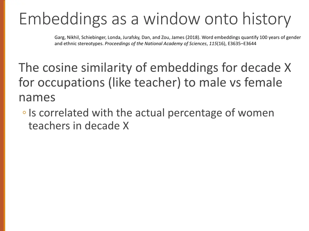 embeddings as a window onto history