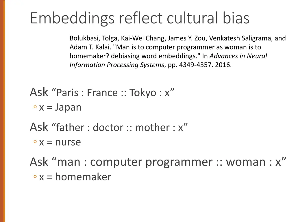 embeddings reflect cultural bias