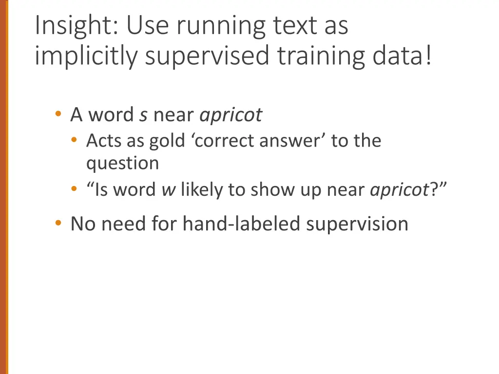 insight use running text as implicitly supervised