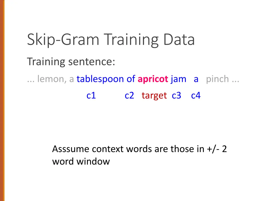 skip gram training data