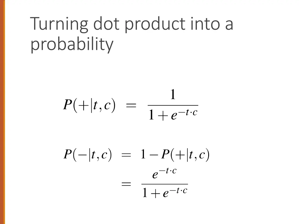 turning dot product into a probability 1