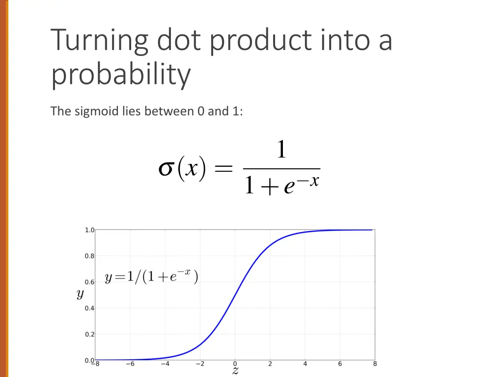 turning dot product into a probability