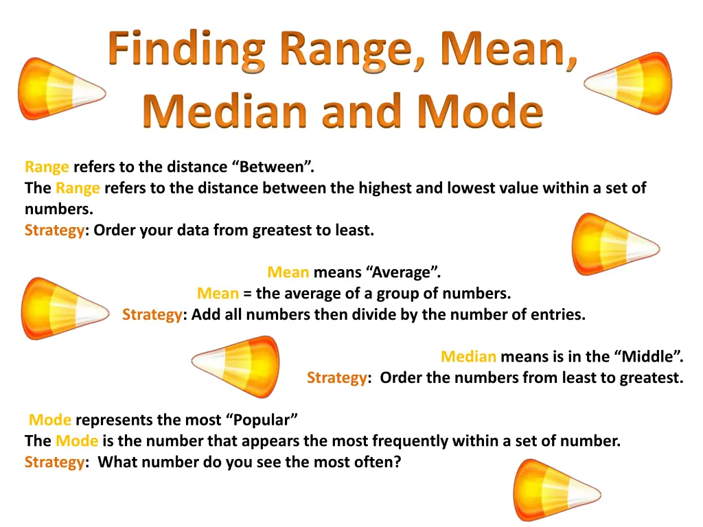 finding range mean median and mode