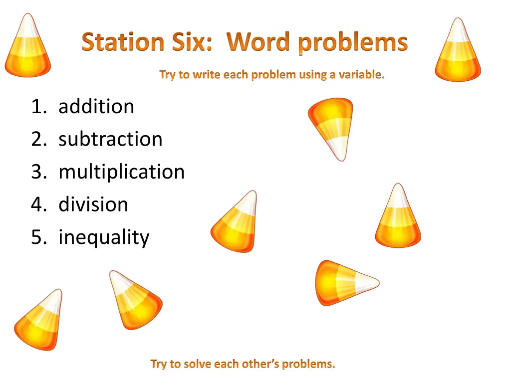 station six word problems