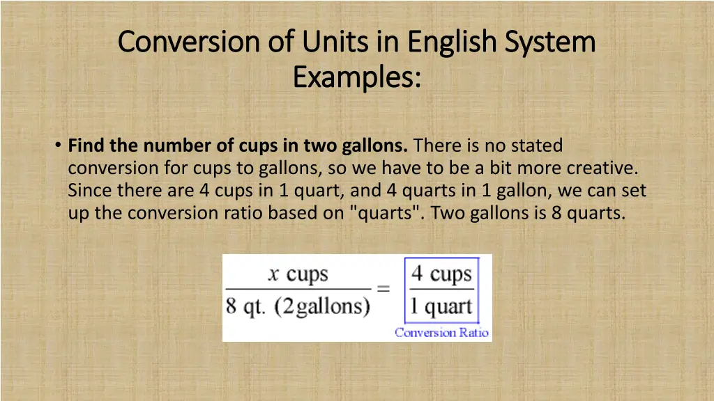 conversion of units in english system conversion 1