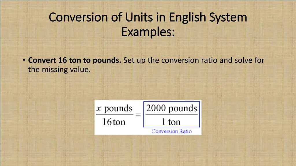 conversion of units in english system conversion 2