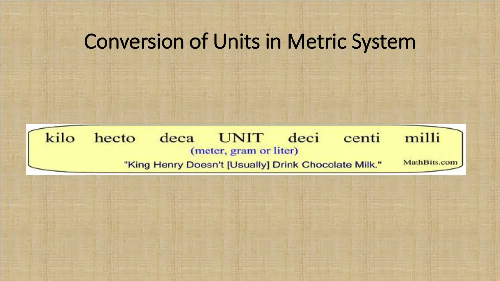 conversion of units in metric system conversion 2