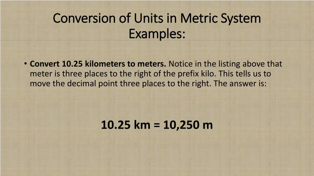 conversion of units in metric system conversion 3