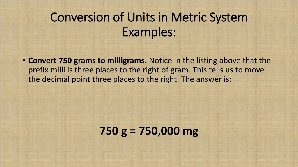 conversion of units in metric system conversion 5