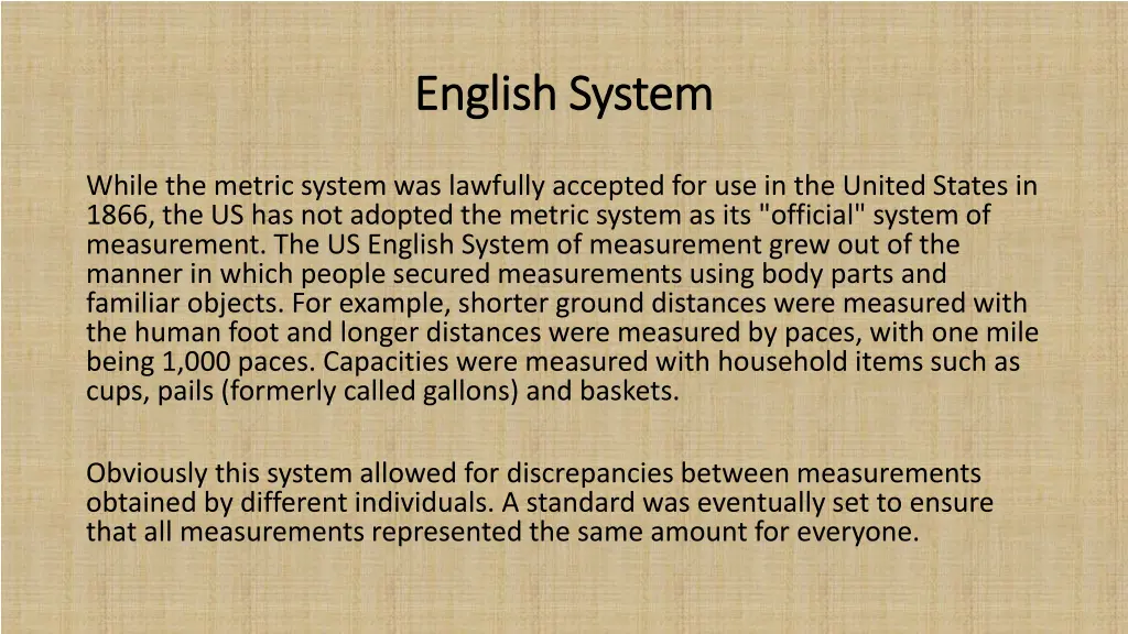 english system english system