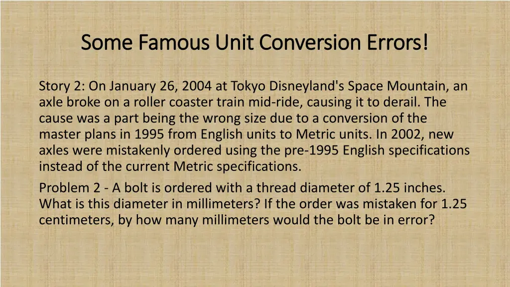 some famous unit conversion errors some famous 1