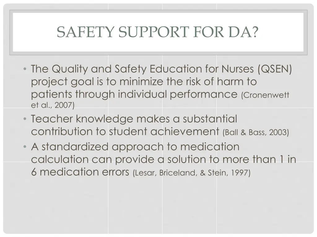 safety support for da