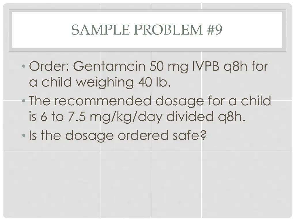 sample problem 9