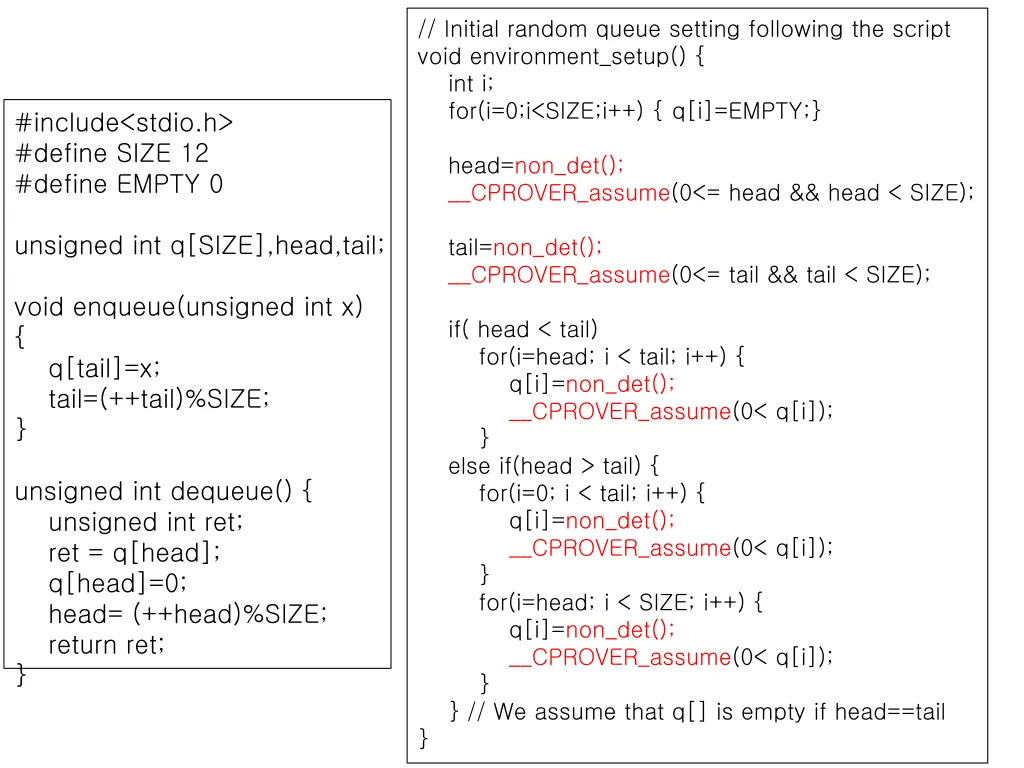 initial random queue setting following the script